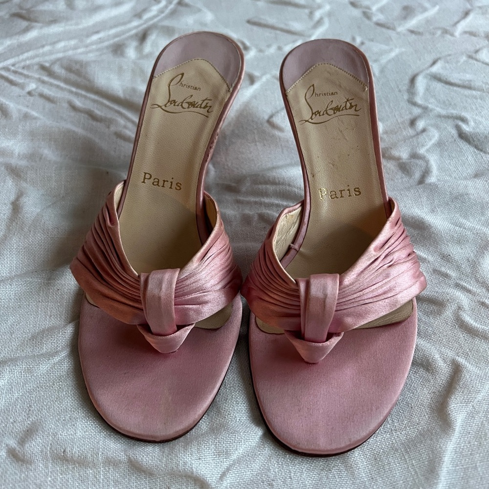 Christian Louboutin Pink Satin Sandals